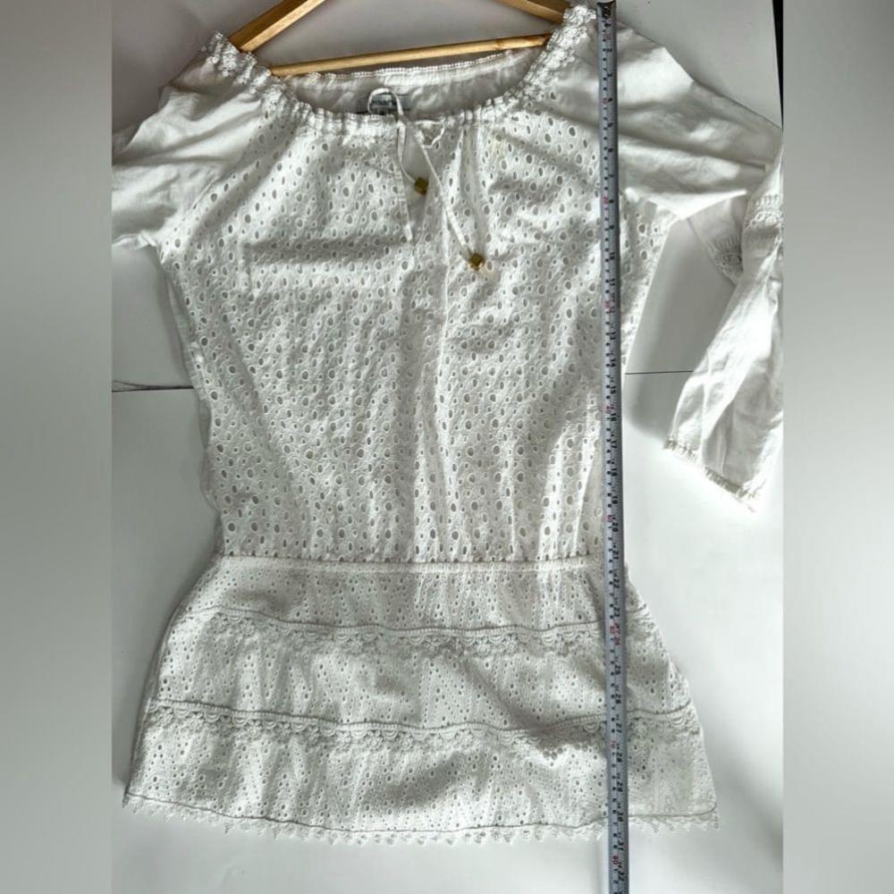 OndadeMar Swimwear dress Cotton Eyelet Tunic white cover up beach - Picture 5 of 9